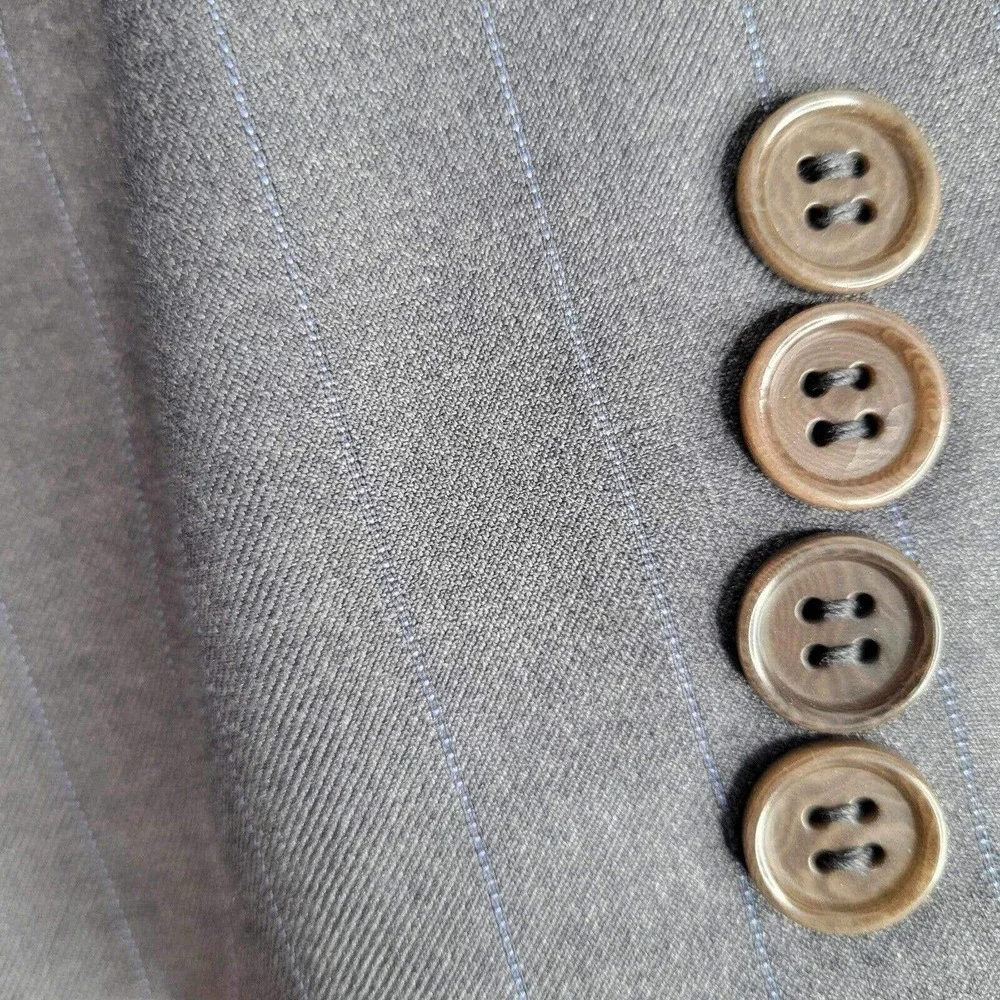 CANALI Coat Sport Jacket Blazer Wool Gray Stripe Two Button Mens 52 US 42